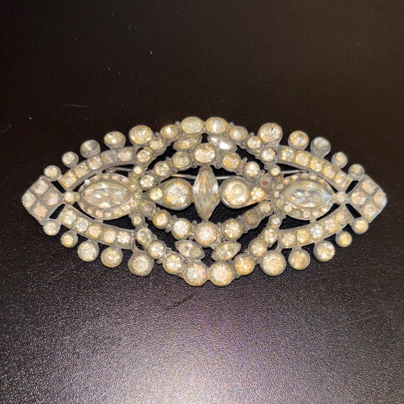 Accessories - Vintage Art Deco Style Geometric Rhinestone Statement Brooch